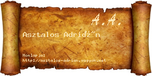 Asztalos Adrián névjegykártya